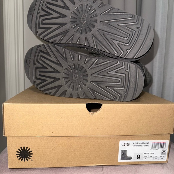 UGG Charcoal Knit Boots Size 9 - Picture 6 of 7